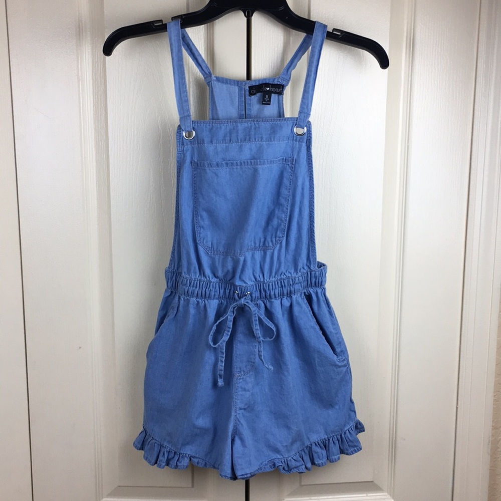 Derek Heart Short Jean Overall Size S
